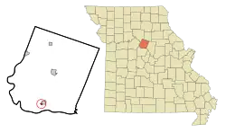 Location of Franklin, Missouri