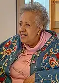 Painter and mixed media artist Howardena Pindell in 2019.
