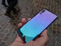 A Huawei P20 Pro in Twilight color