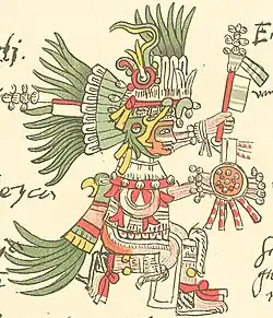 Huitzilopochtli, as depicted in the Codex Telleriano-Remensis