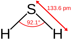 Skeletal formula of hydrogen sulfide with two dimensions