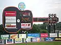 The guitar-shaped scoreboard