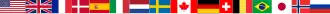 The flags of the participating countries: United States, United Kingdom, France, Denmark, Spain, Italy, The Netherlands, Sweden, Canada, Germany, Switzerland, Belgium, Brazil, Japan, Norway, and Russia.
