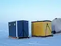 Ice shacks in Wisconsin