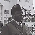 Idi Amin, in 1966. Amin ran the state of Uganda from 1971 to 1979, as a dictator. Amin was a brutal dictator. Between 300.000 and 400.000 people were killed during his dictatorship.