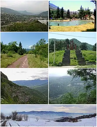 From top left:
Ijevan skyline • Ijevan central parkIjevan Dendropark • World War II memorialGugark Mountains • Ijevan Wildlife SanctuaryWinter panorama of Ijevan area