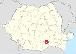 Administrative map of Romania with Ilfov county highlighted