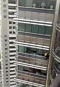 Robert climbing Petronas Tower 2 in March 2007.
