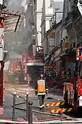 Important feature of the BSPP for a fire in a nightclub of Montmartre in 2011.