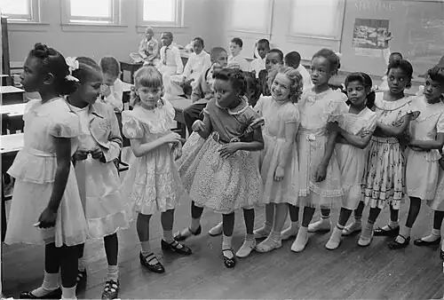 Black and white students together after Brown in Washington, D.C.