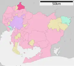 Location of Inuyama in Aichi