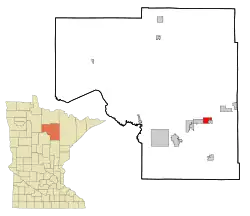 Location of the city of Marblewithin Itasca County, Minnesota