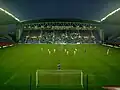 View of an evening match at Wigan Athletic's DW Stadium