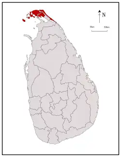 Location of Jaffna District