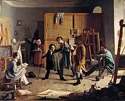 Atelierszene by Johann Peter Hasenclever, 1836