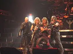 Judas Priest onstage in Moline, Illinois.