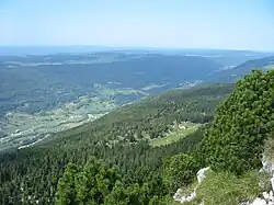 Looking towards Lélex from just below Crêt de la Neige summit (1717.6m)