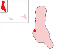 Location of Moroni on the island of Grand Comore