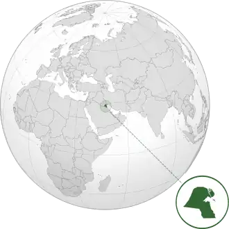 Location of &nbsp;Kuwait&nbsp;&nbsp;(green)