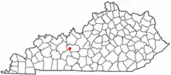 Location of Caneyville within Kentucky.