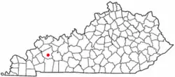 Location of Earlington, Kentucky