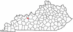 Location of Fordsville, Kentucky