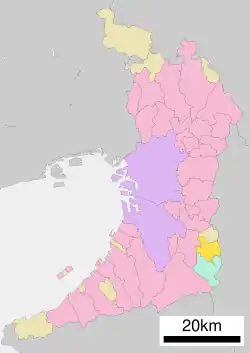 Location of Kanan in Osaka