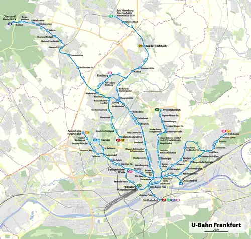 U-Bahnnetz Frankfurt 2011