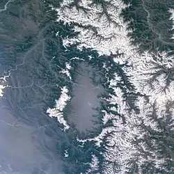 Satellite image of the Kashmir Valley from above