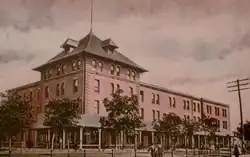 The Katy Hotel and Depot in Muskogee, 1907 at the time of Oklahoma statehood