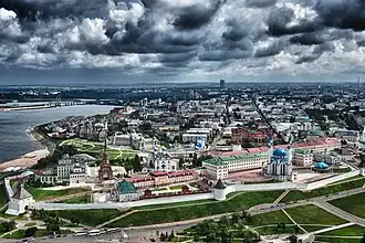 Kazan, the largest city on the Volga.