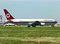 Kenya Airways Boeing 767-300 (5Y-KQY) waiting for take off at London (Heathrow) Airport in August 2004
