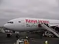 Kenya Airways Boeing 777-2U8/ER aircraft (5Y-KQU) at Jomo Kenyatta International Airport in Nairobi, Kenya