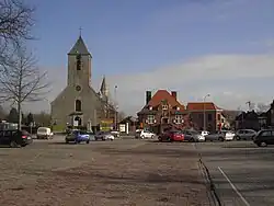 The church and town hall in Sint-Lievens-Houtem