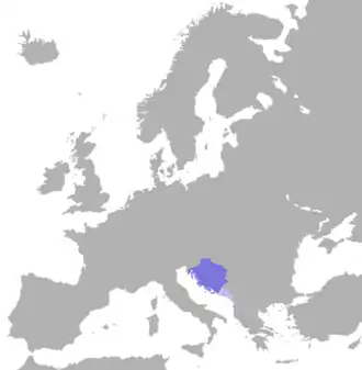 Location of Kingdom of Croatia (925–1102)