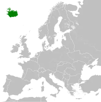 Location of Kingdom of Iceland