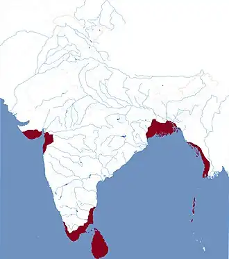 The Kingdom of Kotte in 1467&nbsp;AD at its greatest extent, the time of Parakramabahu VI's death