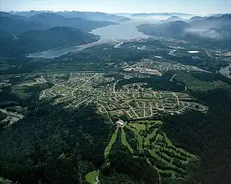 An aerial view of Kitimat