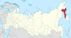 Map showing Koryakia in Russia