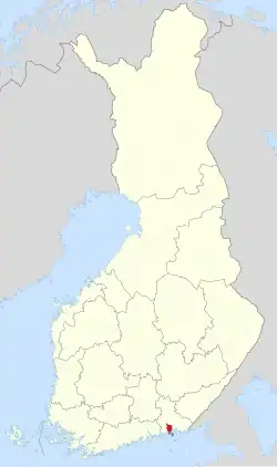 Location of Kotka in Finland