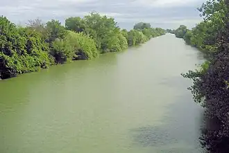 The Aude near its mouth at Salles-d'Aude