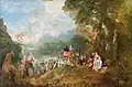 Pilgrimage on the Isle of Cythera, 1717, Louvre. It shows a departure from the island of Cythera, the birthplace of Venus, thus symbolizing the brevity of love