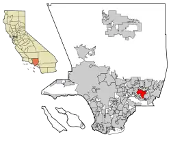Location of West Covina in Los Angeles County, California