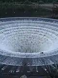 Outlet-type spillway when in use