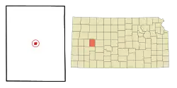 Location within  Lane County and Kansas
