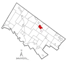 Location of Lansdale in Montgomery County, Pennsylvania