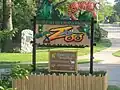 Potter Park Zoo entrance sign from Lansing River Trail