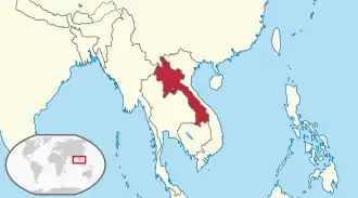 Location of &nbsp;Laos&nbsp;&nbsp;(red)in ASEAN&nbsp;&nbsp;(dark grey)&nbsp; —&nbsp; [Legend]