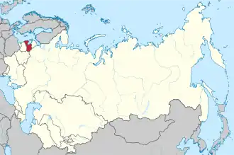 Location of Latvia (red) within the Soviet Union