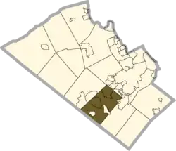 Location of Lower Macungie Township in Lehigh County, Pennsylvania